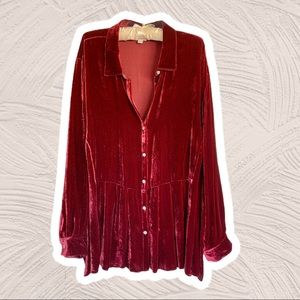 Bordeaux Velvet high-low Tunic